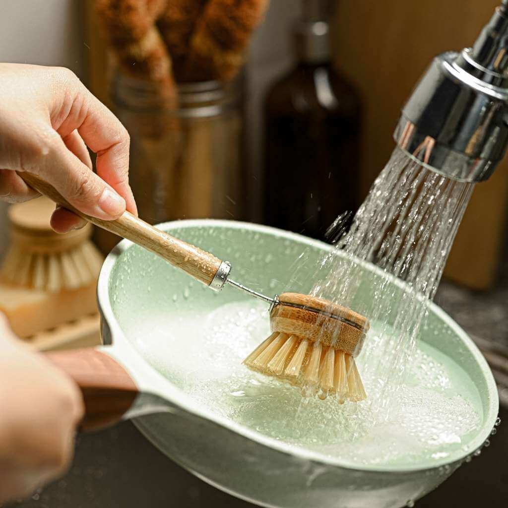 Long Handle Bamboo Dish Brush-2